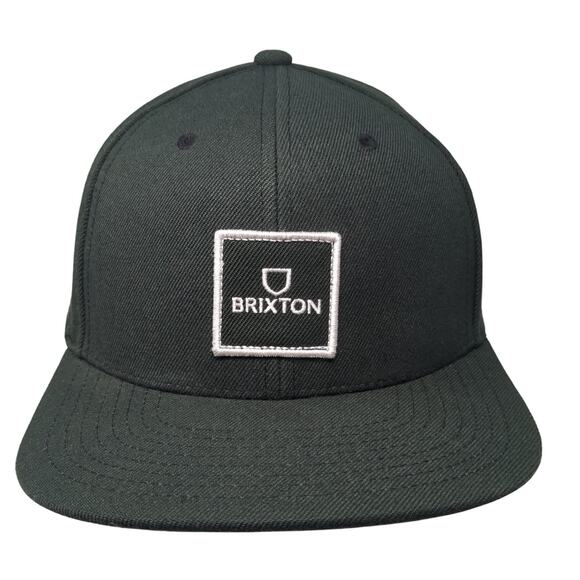Brixton Snapback Hat Black One Size Adjustable Embroidered Vented Holes 6 Panel - Picture 1 of 11